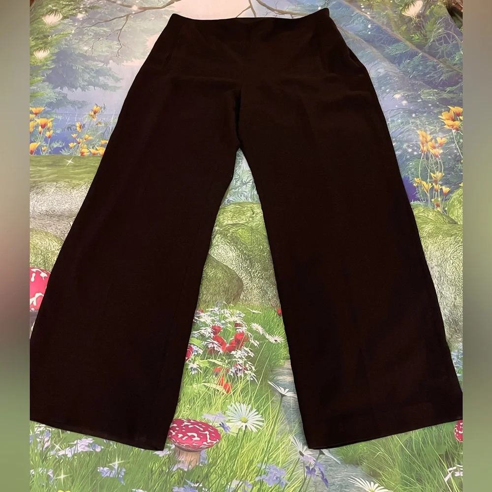 CeCe Women's Flowy Wide Leg Side Zip Pants, Rich Black, Size 14W, GUC - Picture 3 of 8